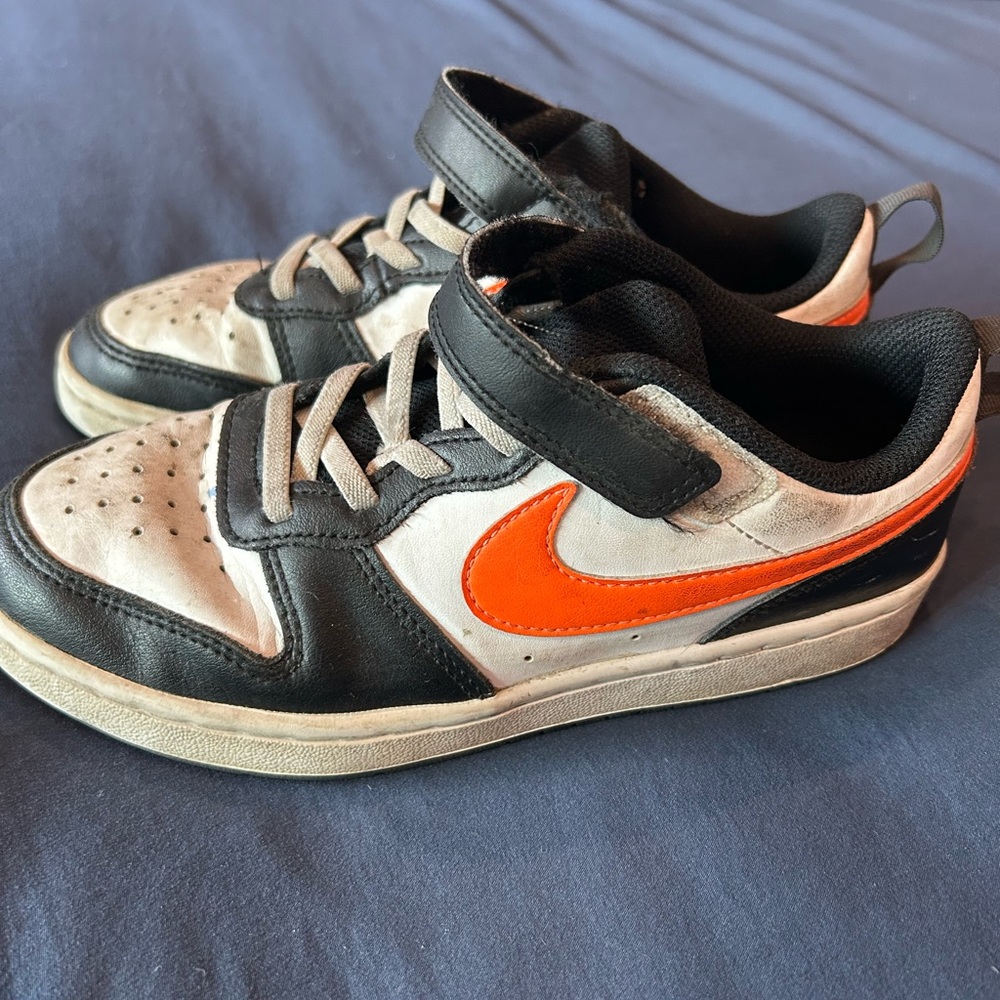 Nike Kids Sneakers - Black, White, and Orange